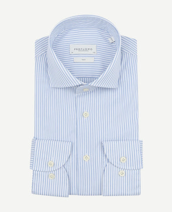 Shirt extra lange mouwen travel streep lichtblauw