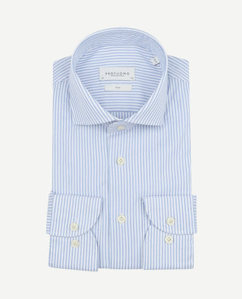 Shirt extra lange mouwen travel streep lichtblauw