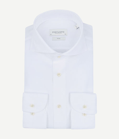 Profuomo shirt extra lange mouwen travel wit | Slim-fit