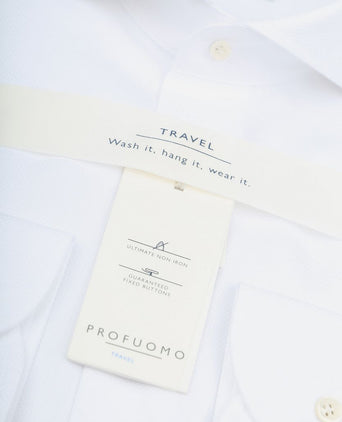 Profuomo shirt extra lange mouwen travel wit | Slim-fit
