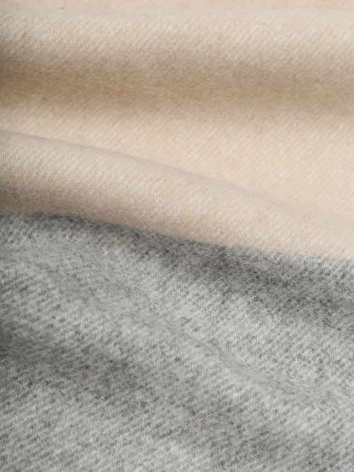 Sjaal lamswol grijs beige