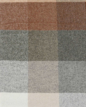 Profuomo sjaal wol ruiten bruin grijs beige