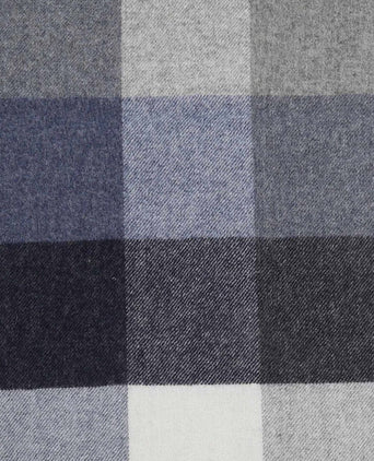 Sjaal wol ruiten blauw grijs beige