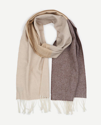 Sjaal lamswol beige bruin