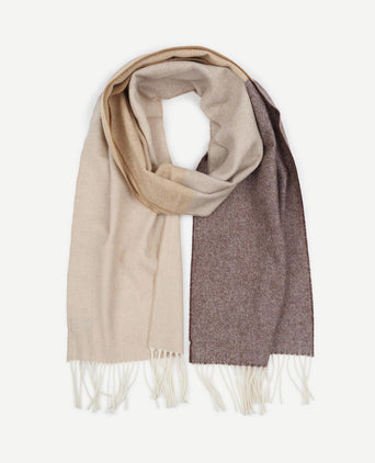 Sjaal lamswol beige bruin