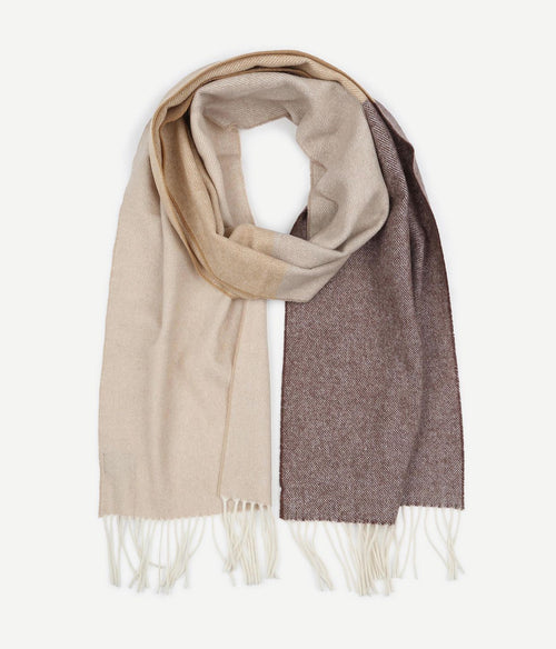 Sjaal lamswol beige bruin