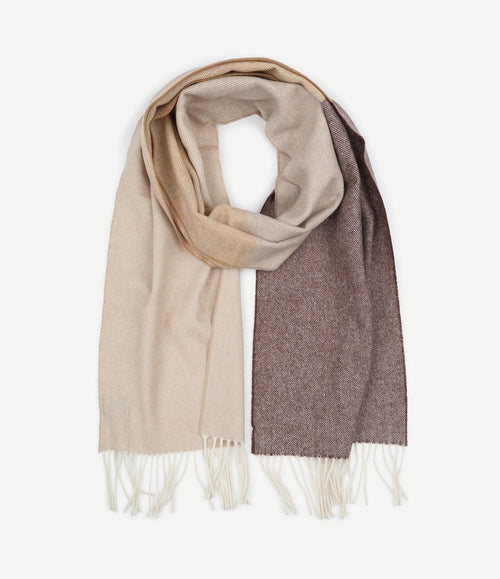 Sjaal lamswol beige bruin