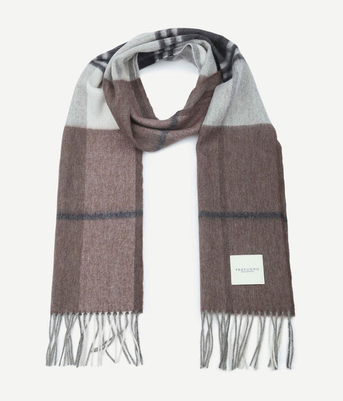Profuomo sjaal lamswol bruin geruit