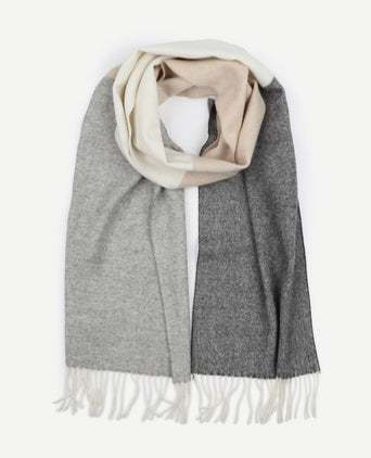 Sjaal lamswol grijs beige