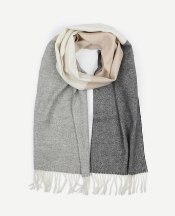 Sjaal lamswol grijs beige