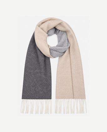 Sjaal lamswol grijs beige