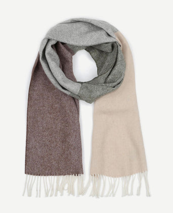 Sjaal lamswol grijs beige bruin