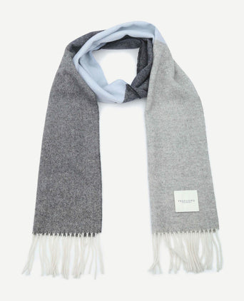 Sjaal lamswol grijs blauw