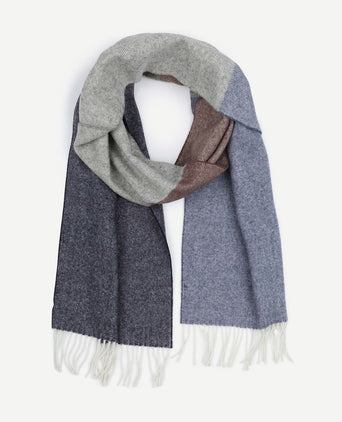 Sjaal lamswol grijs blauw bruin