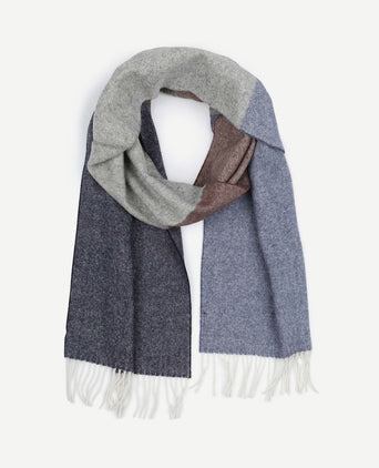 Sjaal lamswol grijs blauw bruin