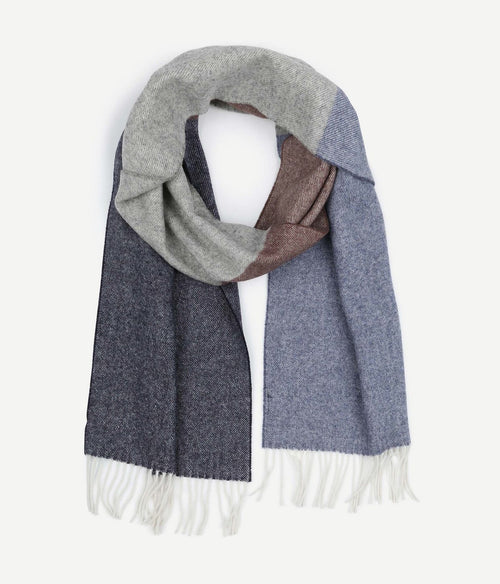 Profuomo sjaal lamswol grijs blauw bruin