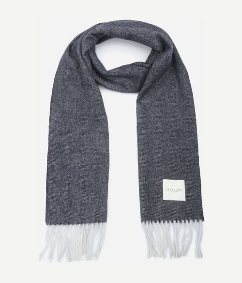 Profuomo sjaal lamswol donkerblauw blauw