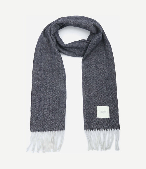 Sjaal lamswol donkerblauw blauw