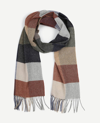 Sjaal wol ruiten multicolour