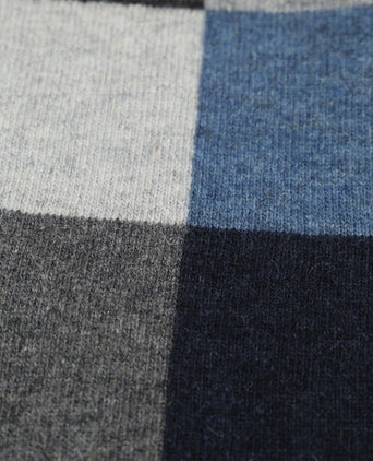 Profuomo sjaal wol ruiten donkerblauw