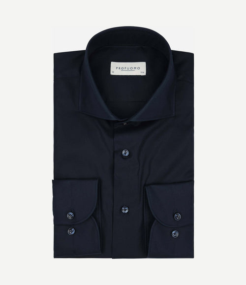 Supima overhemd donkerblauw