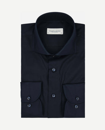 Supima overhemd donkerblauw