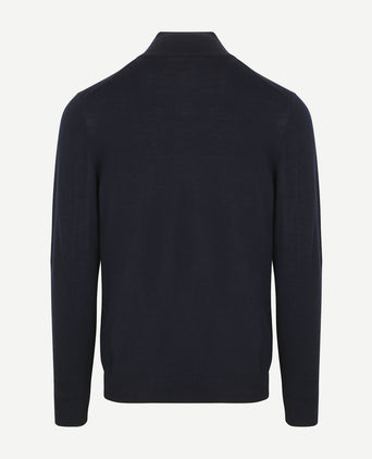 Profuomo halve rits pullover merinowol donkerblauw
