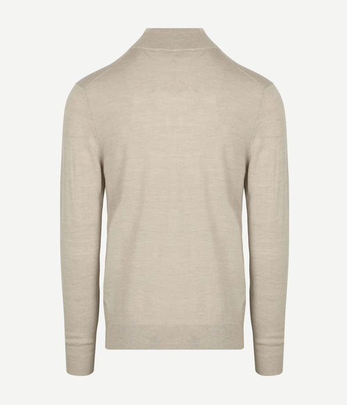 Profuomo halve rits pullover merinowol beige