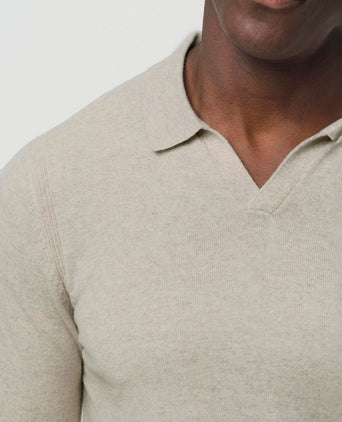 Profuomo longsleeve poloshirt wol blend sand