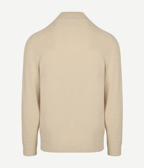 Profuomo halve rits pullover structure beige