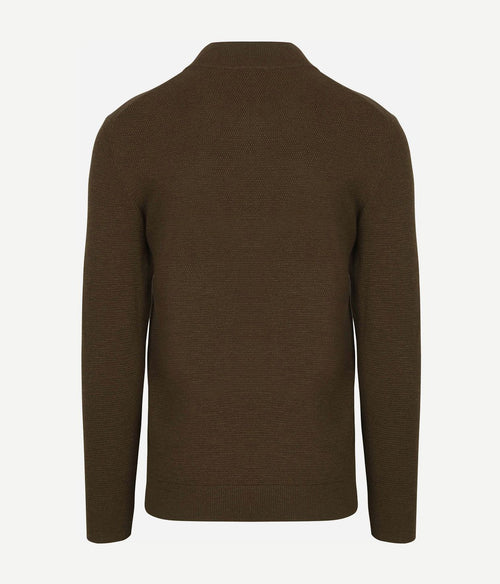 Profuomo halve rits pullover structure donkergroen