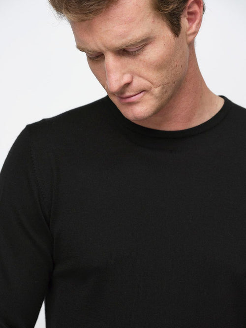 Profuomo pullover merinowol zwart