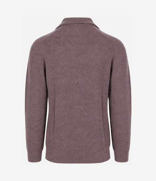 halve rits pullover wool light aubergine