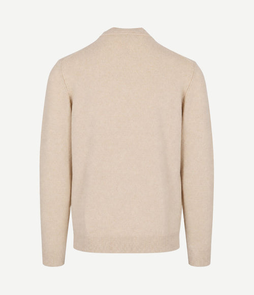 halve rits pullover woolblend sand