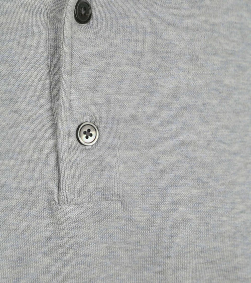 Longsleeve poloshirt luxury basic grijs