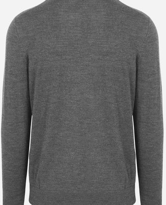 halve rits pullover merinowol grijs