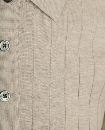 Longsleeve poloshirt dropneedle beige