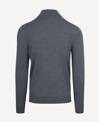 Profuomo halve rits pullover merinowol antraciet