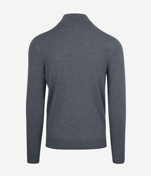 Profuomo halve rits pullover merinowol antraciet