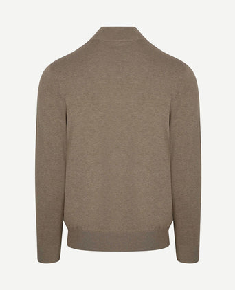 halve rits pullover luxury beige