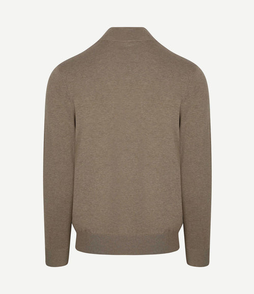 halve rits pullover luxury beige