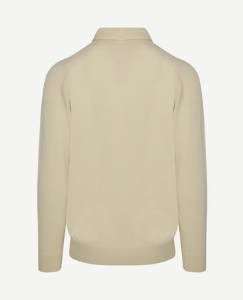 Longsleeve poloshirt luxury basic off white