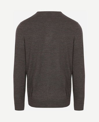 Pullover merinowol donkerbruin