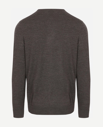 Pullover merinowol donkerbruin