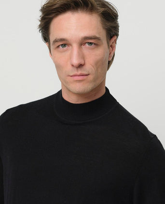 Profuomo turtleneck trui merino zwart
