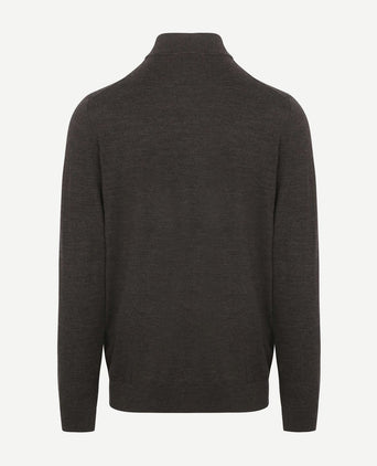 Profuomo turtleneck trui merino donkerbruin