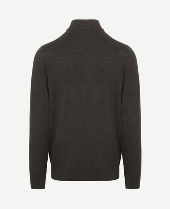Turtleneck trui merino donkerbruin