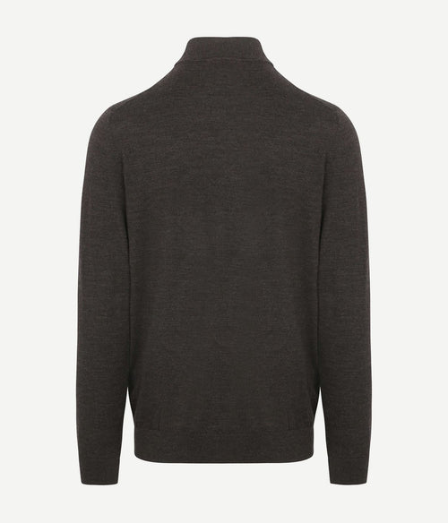 Turtleneck trui merino donkerbruin