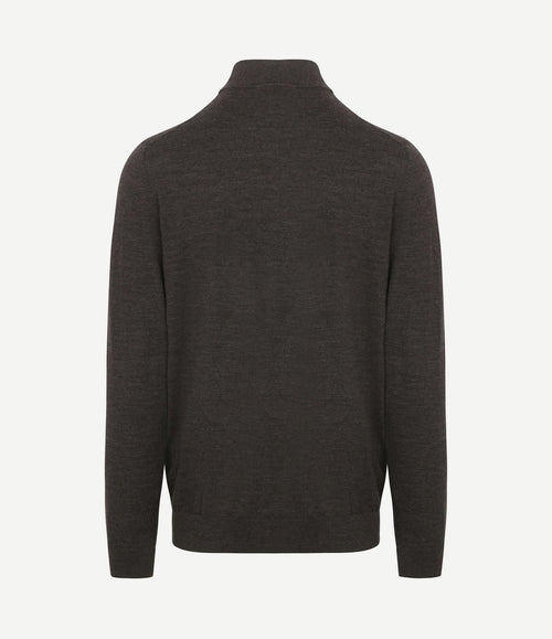 Turtleneck trui merino donkerbruin