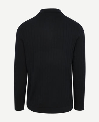 Longsleeve poloshirt dropneedle donkerblauw